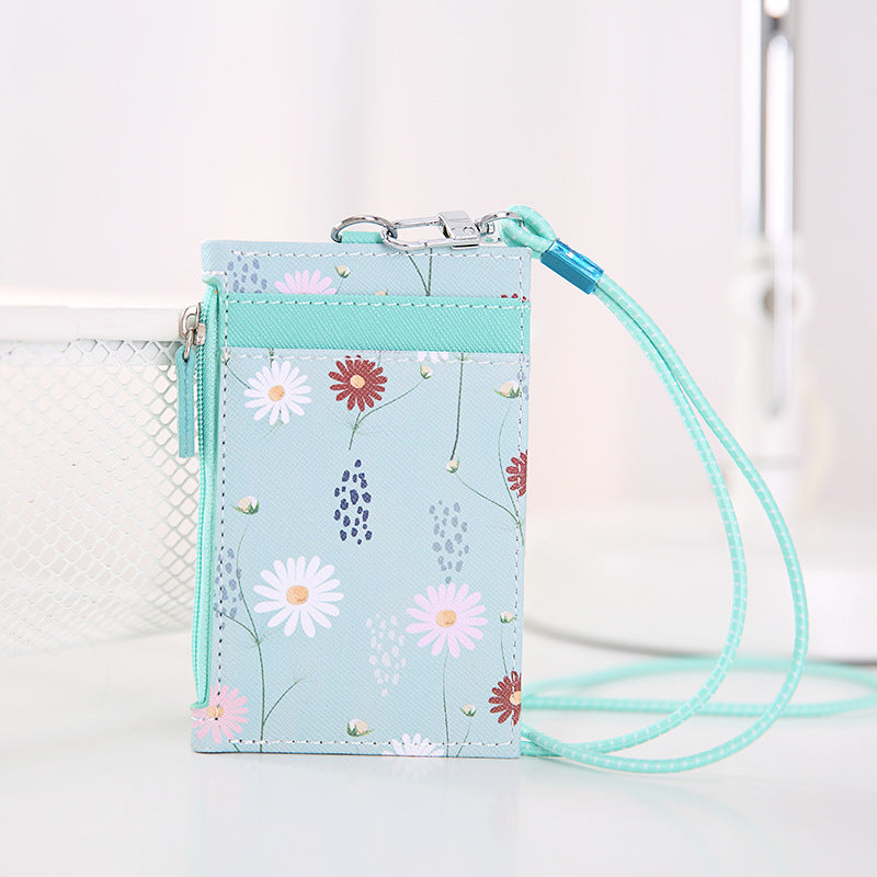 Fashion Simple Leather Belt Lanyard Card Holder