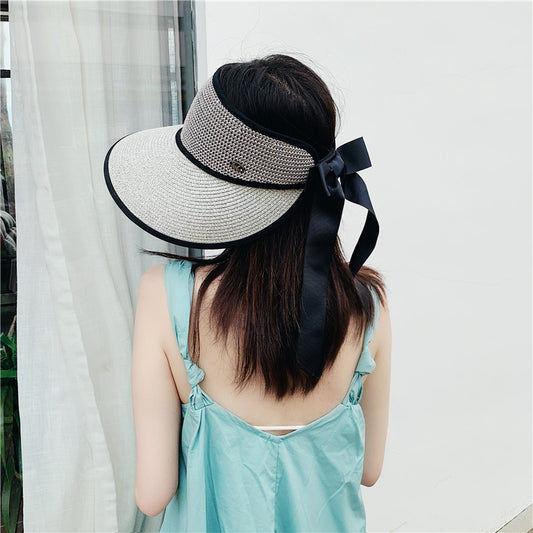 Ribbon Bow Brim Sun Hat Cycling Seaside