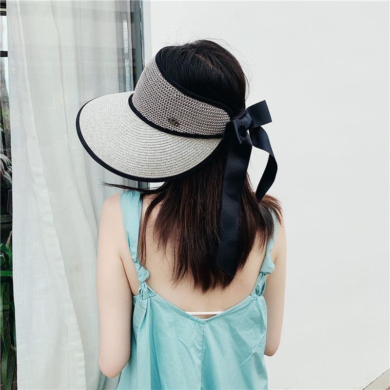 Ribbon Bow Brim Sun Hat Cycling Seaside