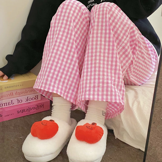 Cute Cartoon Plush Slippers Winter Warm Fleece Shoes Indoor Bedroom Floor Home Slipper For Women