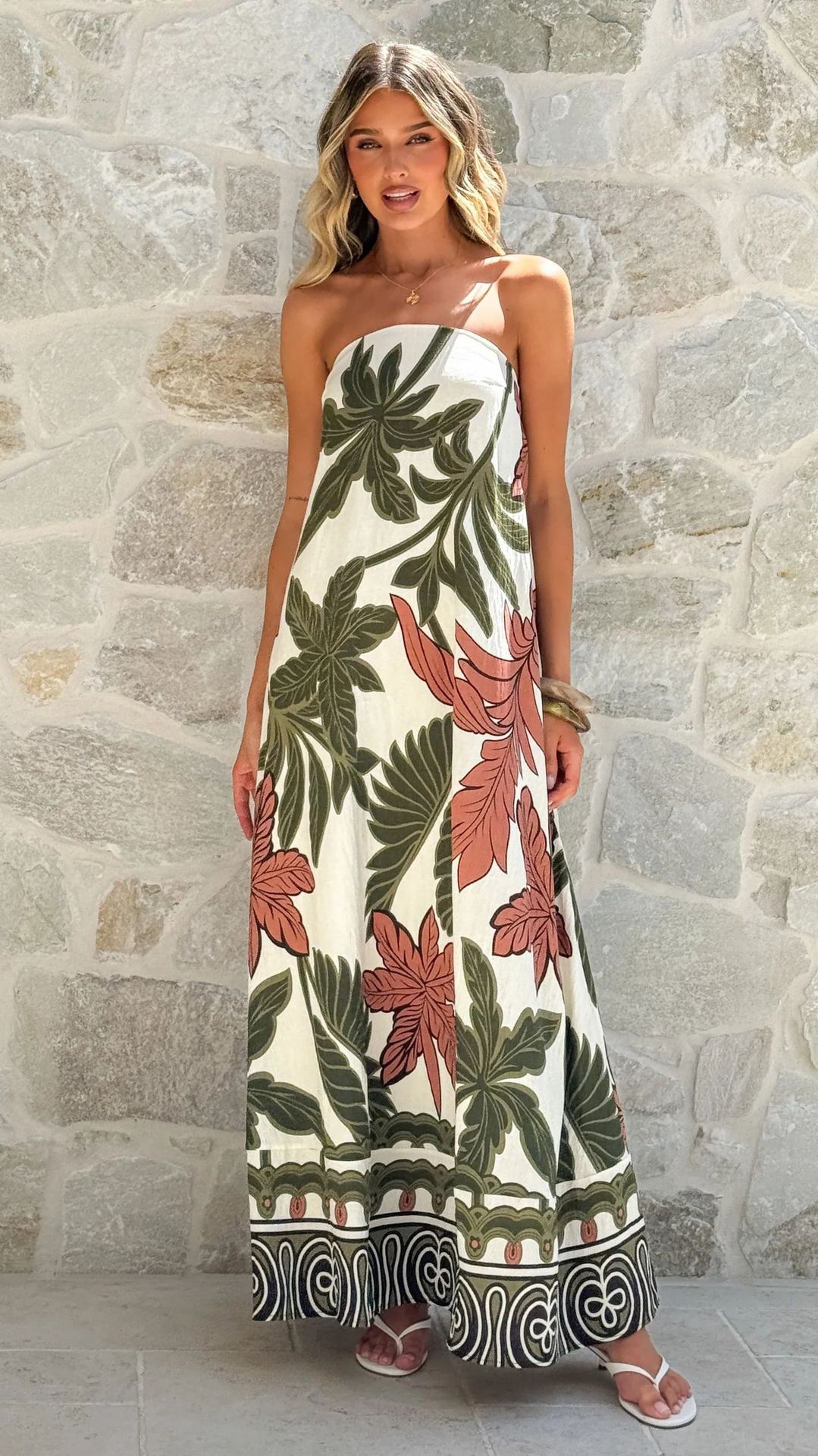 Summer New Arrival Printed Tube Dress