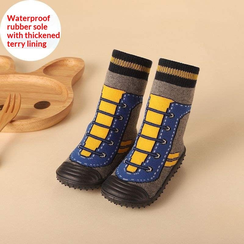 Thickened Non-slip Waterproof Floor Socks With Rubber Soles For Babies
