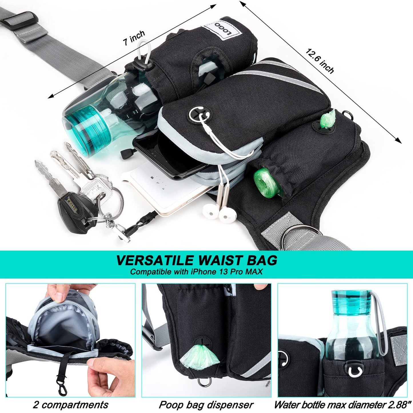 Outdoor Pet Training Bag Dog Walking Hand Holding Rope