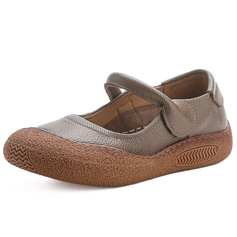 Womens Retro-style Flat Round-toe Soft-soled Shoes