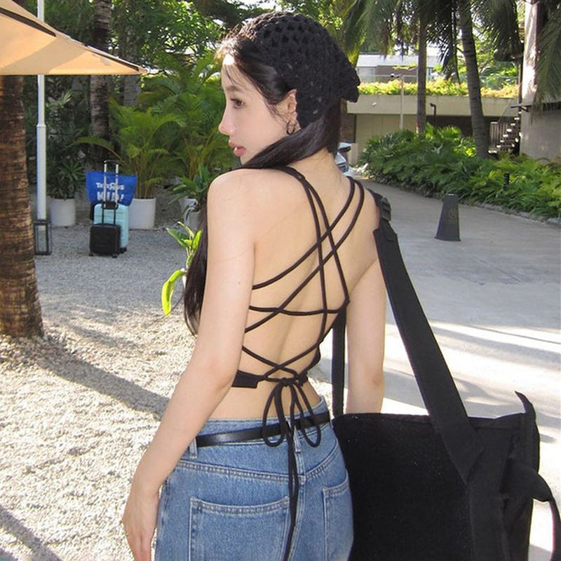 Sleeveless Strap Bare Back Short Hot Girl Camisole