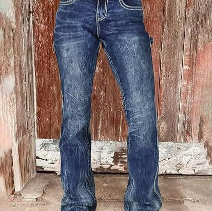 Sommerlige afslappede bootcut-bukser med slim pasform