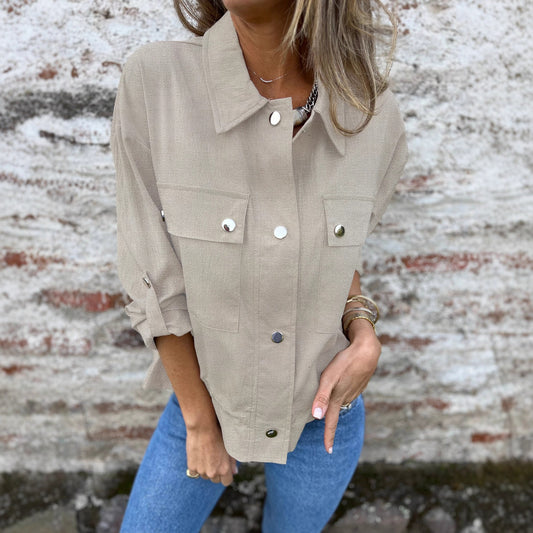 European And American Short Autumn And Winter Rolled Sleeves Coat Top Knitted Jacket
