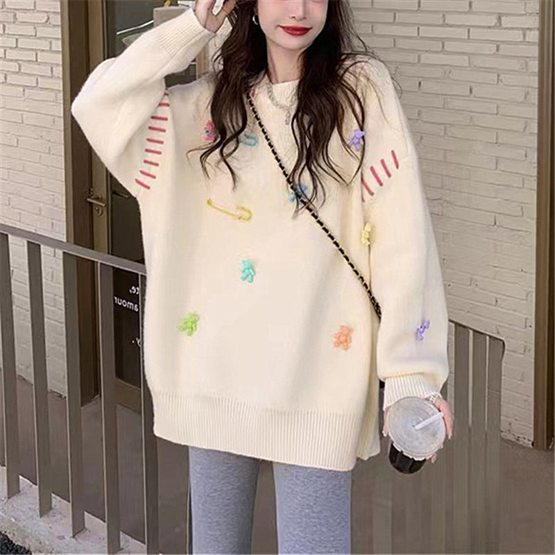 Idle Style Pin Plus Size Sweater Women's Autumn And Winter New