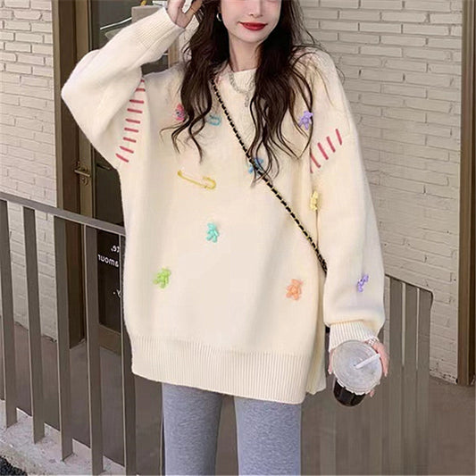 Idle Style Pin Plus Size Sweater Women's Autumn And Winter New