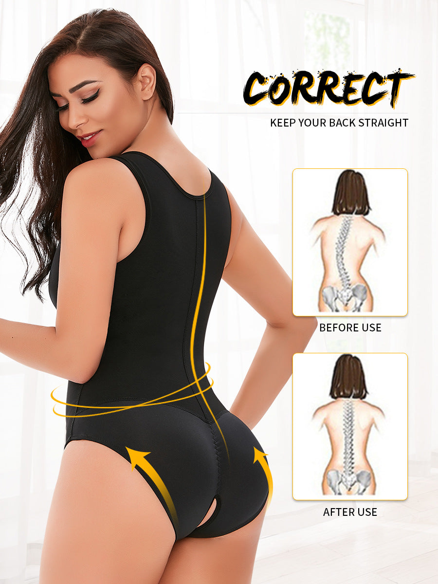Adjustable Breastfeeding High Waist Abdomen Hip Lift Jumpsuit