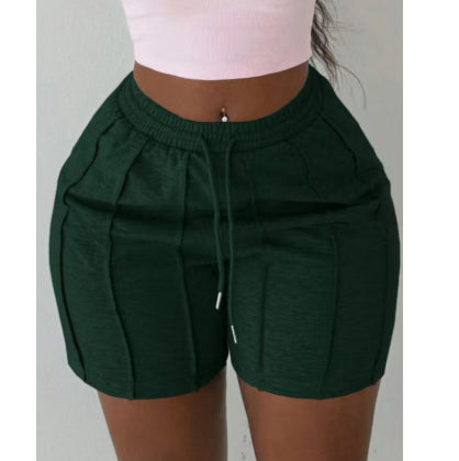 Women's Summer Solid Color Casual Drawstring Shorts