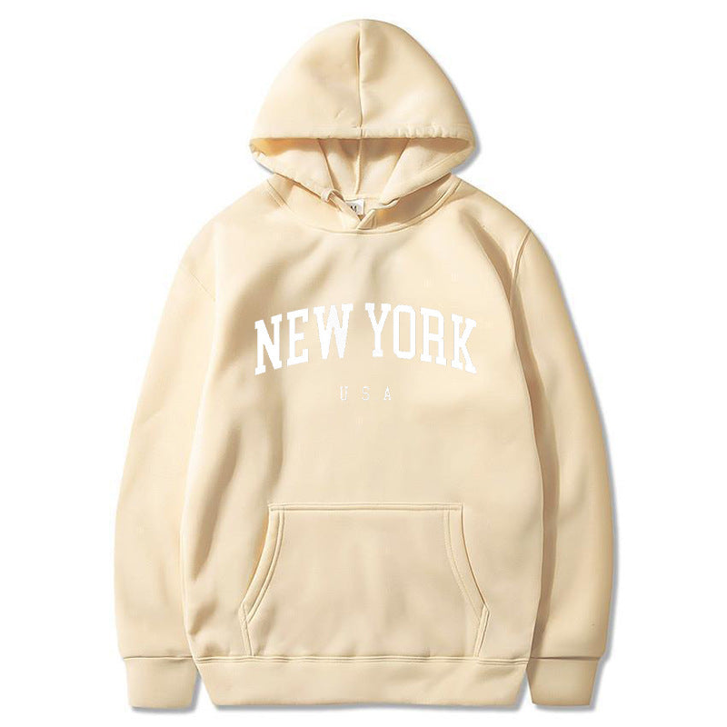Printed Casual Sports Velvet Padded Hooded Sweatshirt Women's Autumn And Winter