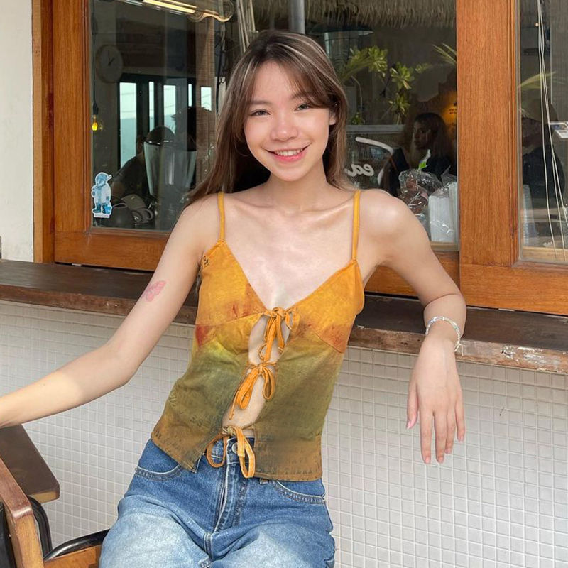Niche Female Gradient Tie-dye Hot Girl Vest Top