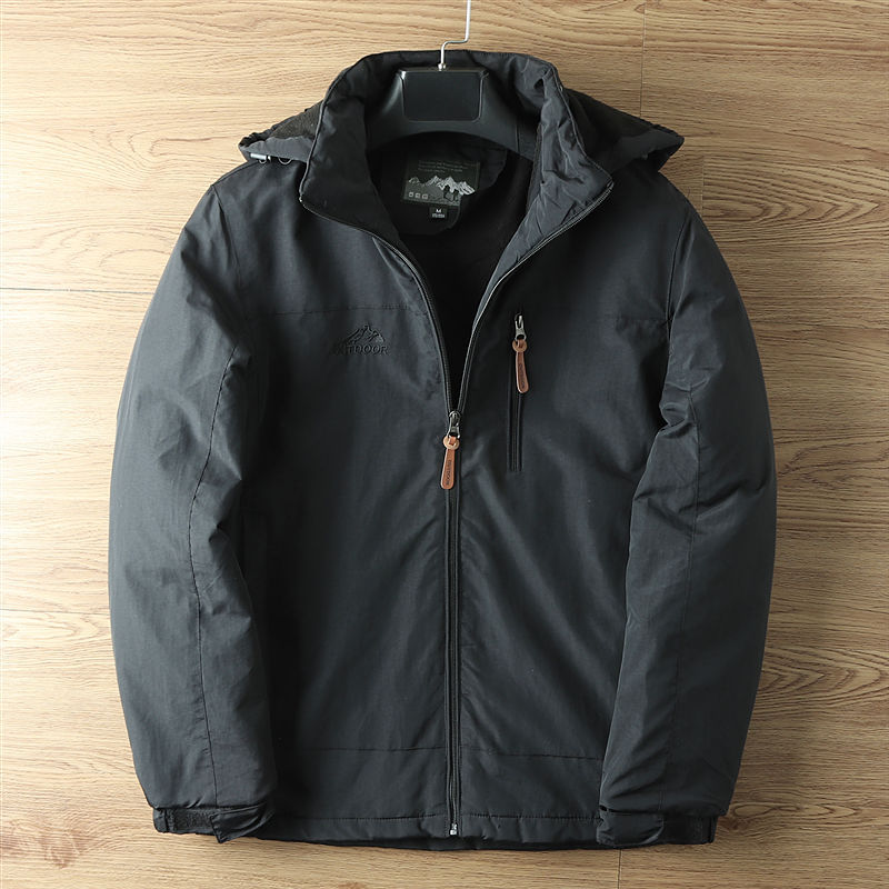 Men's Outdoor Casual Fleece And Thick Workwear Shell Jacket Jacket Tide