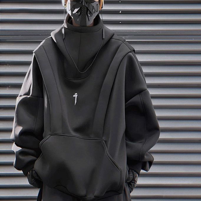 New Trendy Spacewalk Machine Armor Sweater Men's Loose Casual Hooded Top
