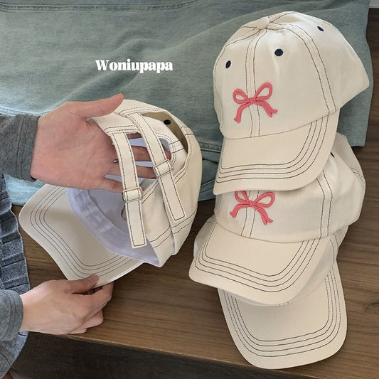 South Korea Ins Same Style Bow Baseball Cap Female