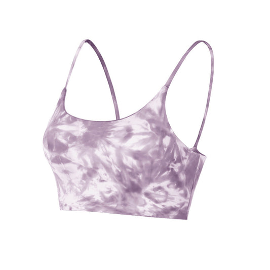 Women's Tie-dye Beauty Back Fitness Bra Sports Underwear