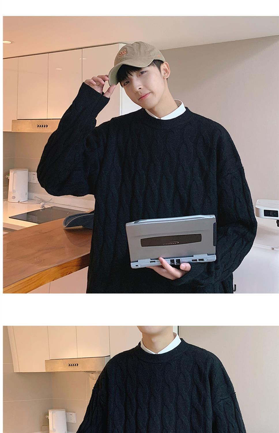 Loose Base Twist Round Neck Sweater Hand-woven Sweater