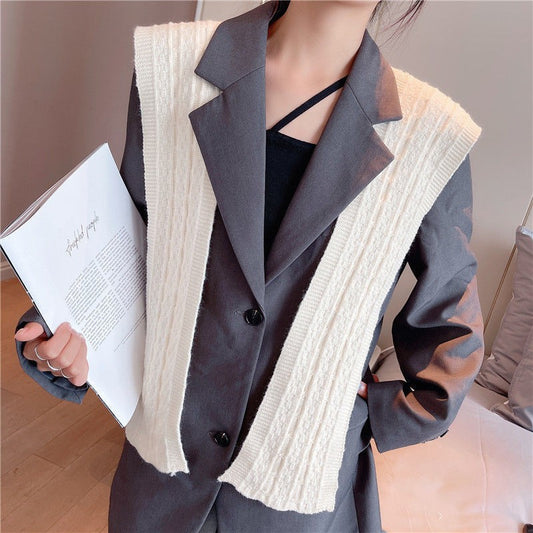 Spring And Autumn Internet Celebrity Shawl Hat Scarf Integrated Hooded Knitted