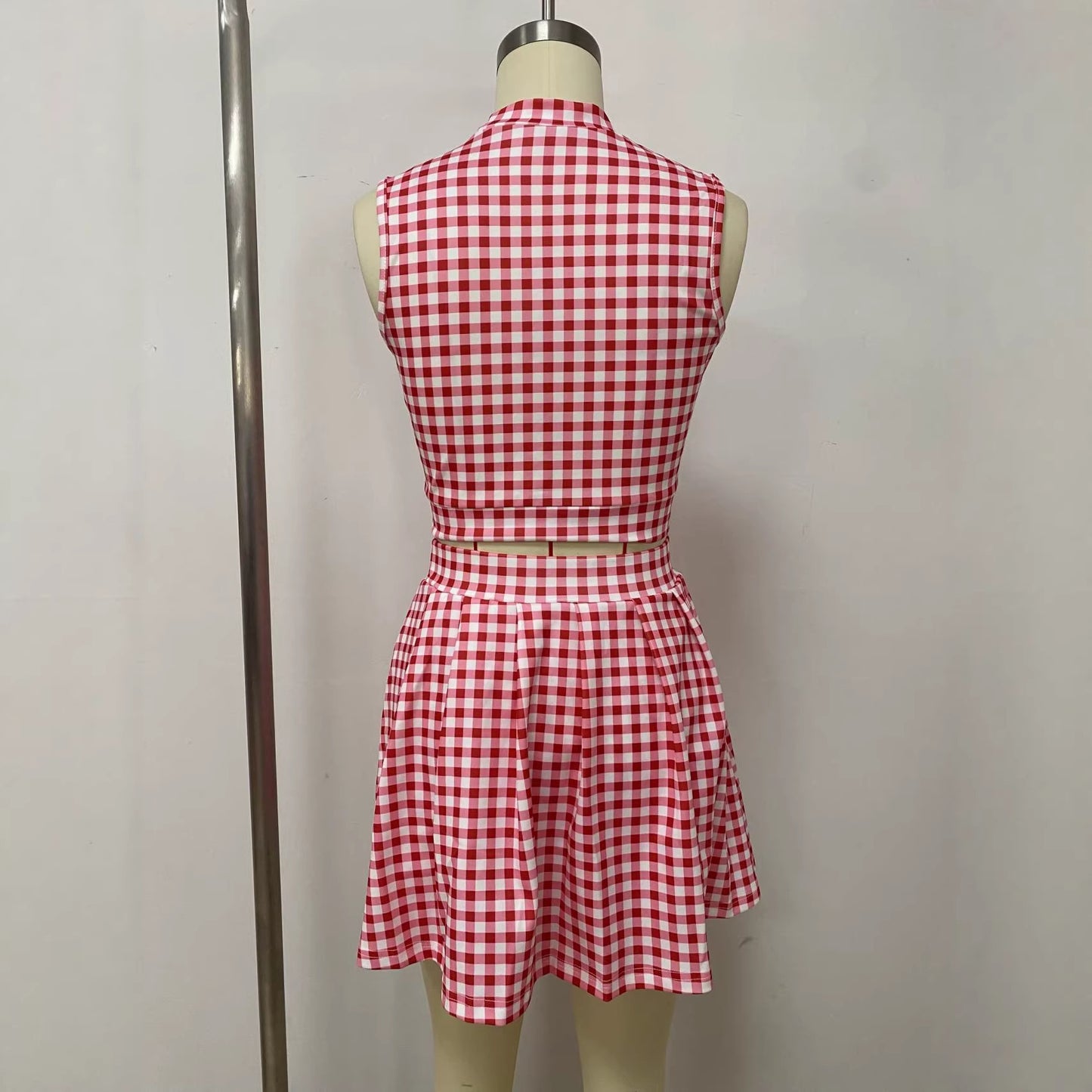 Womens Fashion Soft And Sweet Sleeveless Studded Set