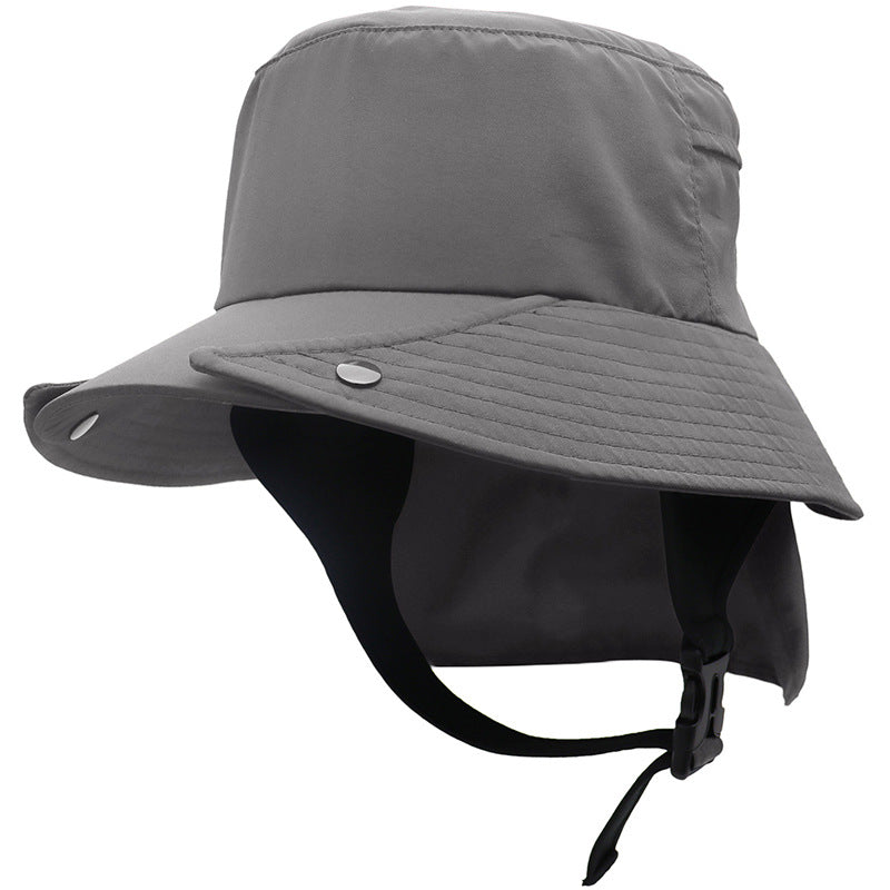 UPF50 Big Brim Detachable Bucket Hat Riding Wild Tour Adventure Fishing Quick-drying Cap Sun Protection Neck Protection