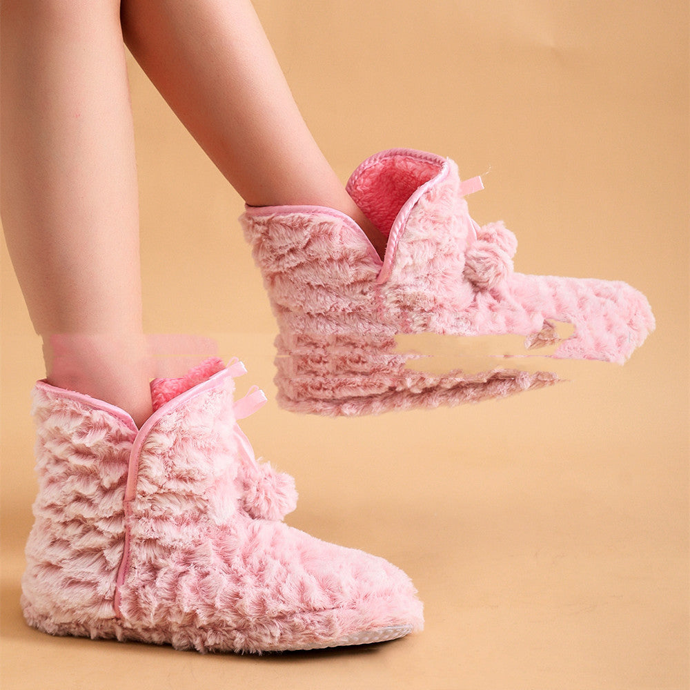 Women's Autumn And Winter Warm Boots, Home Indoor Cotton Shoes