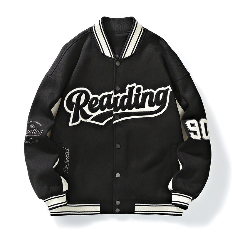 Men's Fashion Retro Alphabet Embroidered Baseball Uniform Coat