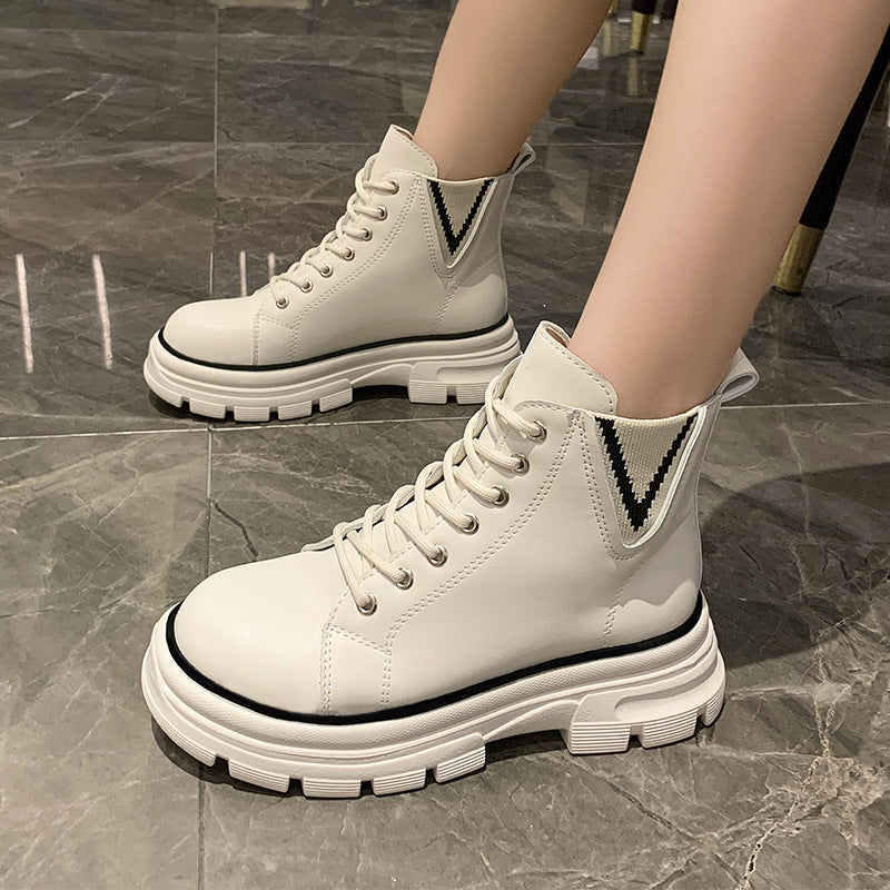 Fashion Single Boots Color Matching Autumn And Winter