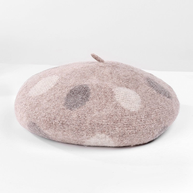 British Retro New Fashion Polka Dot Woolen Hat Women