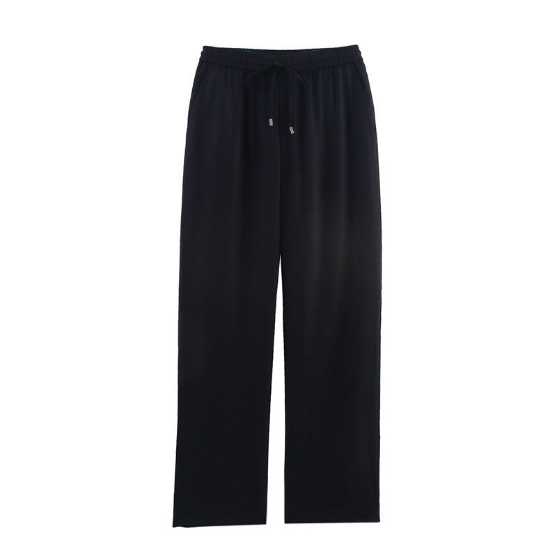 European And American Style Design Linen Blended Straight-leg Pants