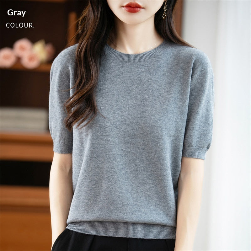 Women's Loose Casual Short-sleeved Minimalist Sweater