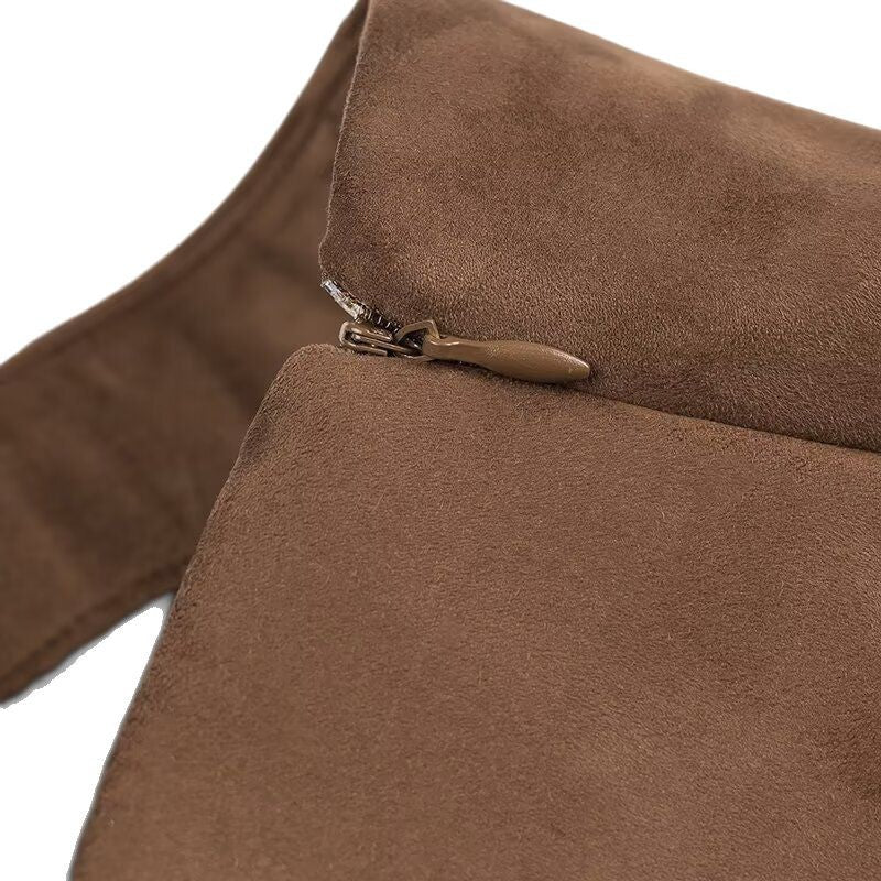 Casual Short Slimming Suede Skirt For Women