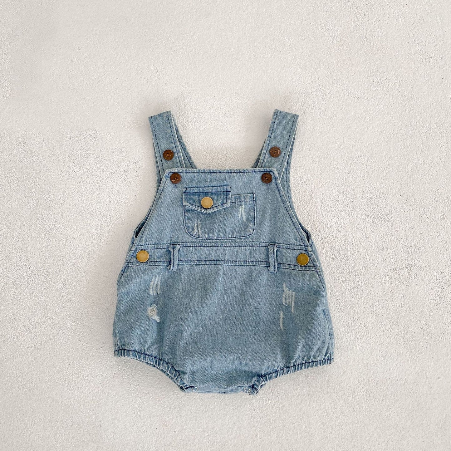 Boys And Girls Denim Brace Romper Pants