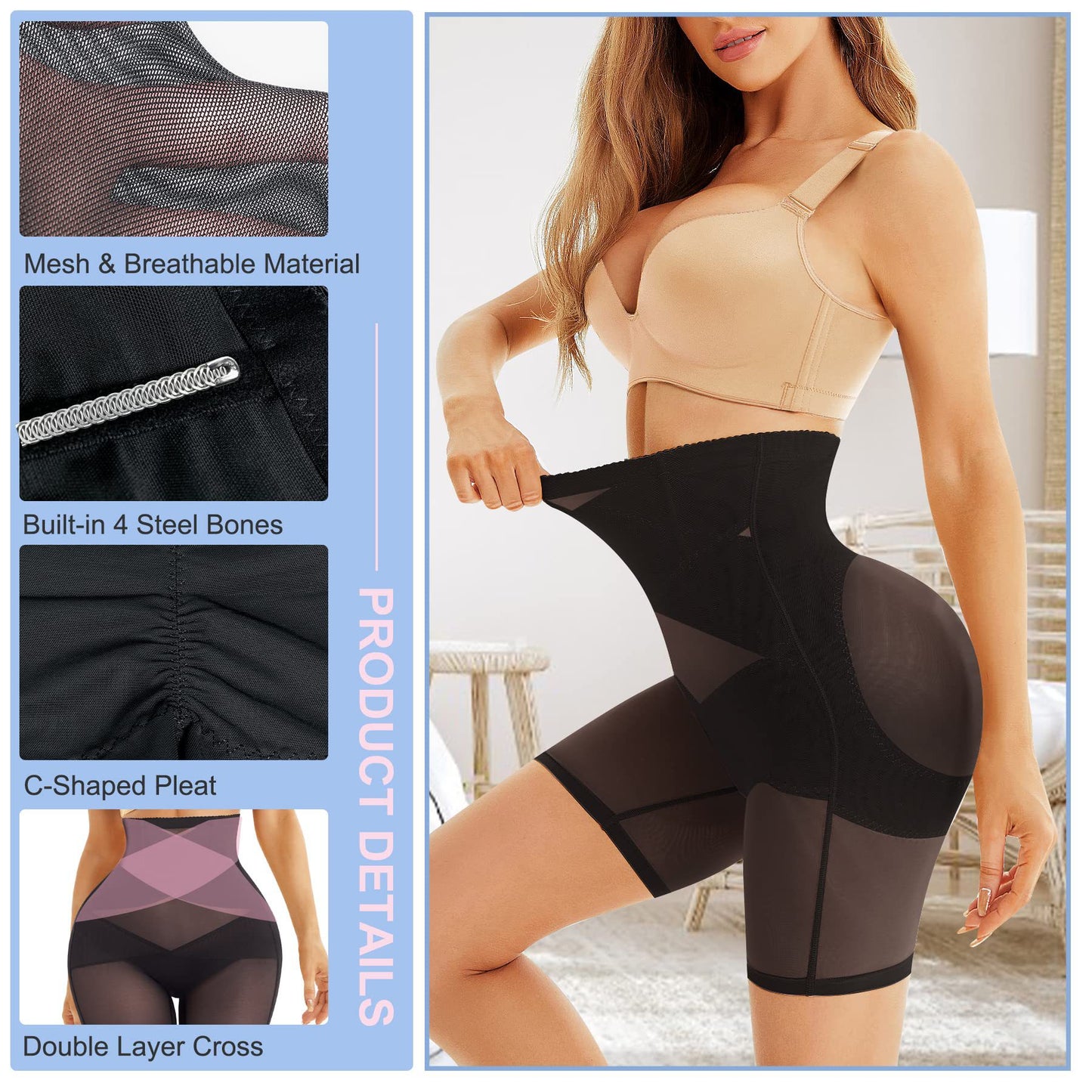 Plus Size Shaping Pants High Waist Tummy Control