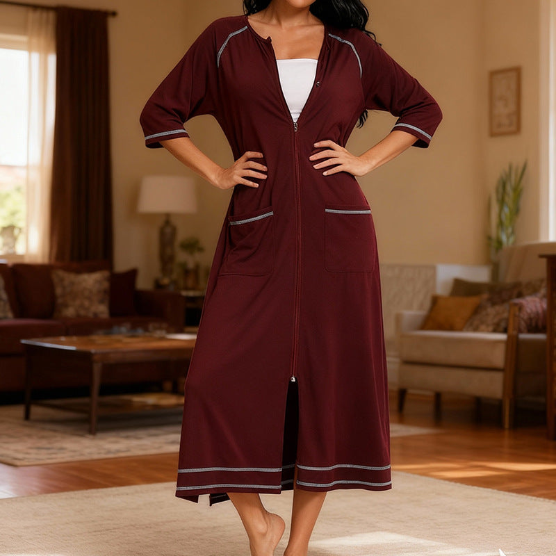 Comfortable Cardigan Womens Base-Layer Pajamas For Autumn And Winter