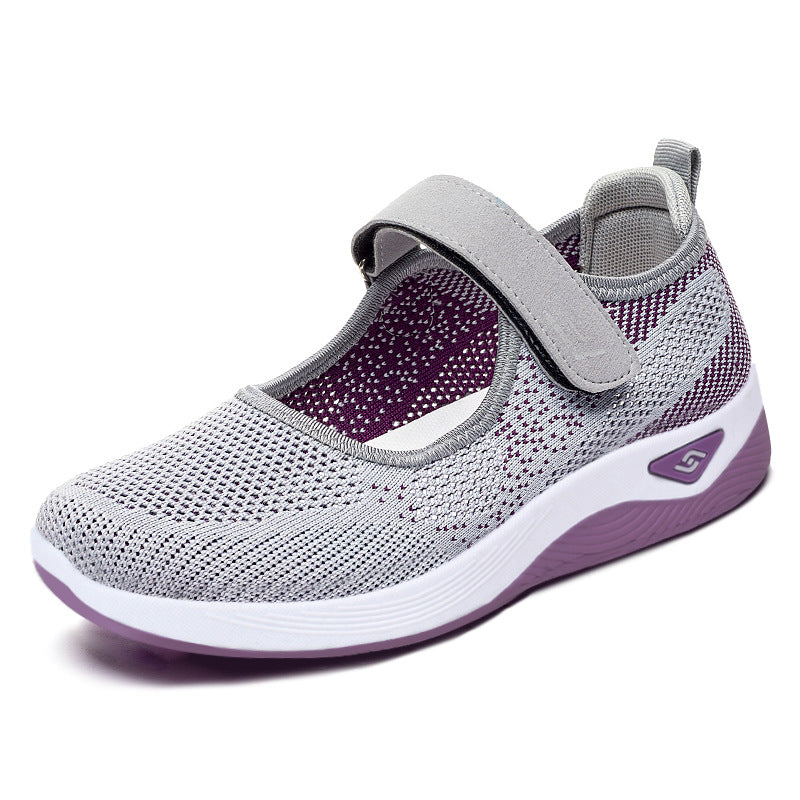 Summer New Women's Shoes Breathable Walking Shoes Velcro