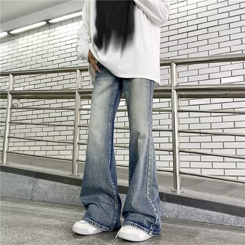 American High Street Retro Washed Denim Pants