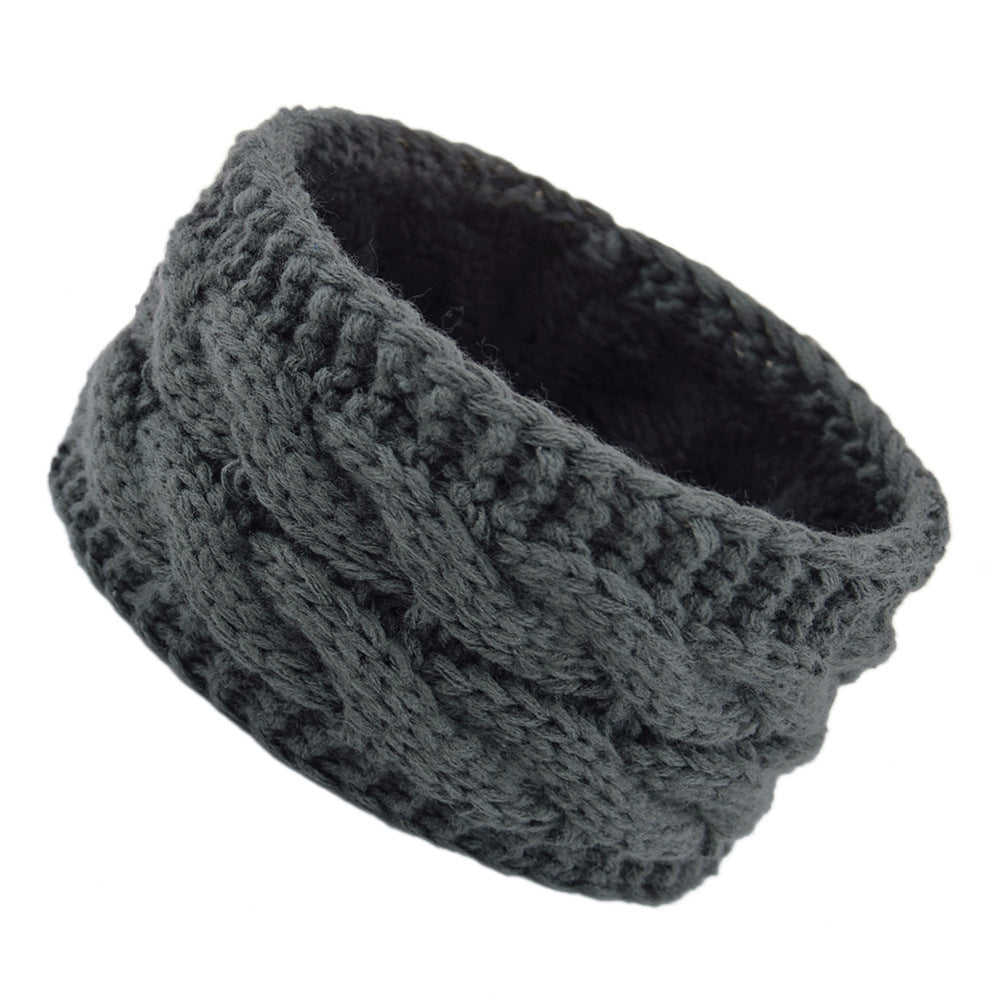 European And American Plus Velvet Knitted Hair Band Wool Color Dot Yarn Headband Variegated Warm Hair Accessories