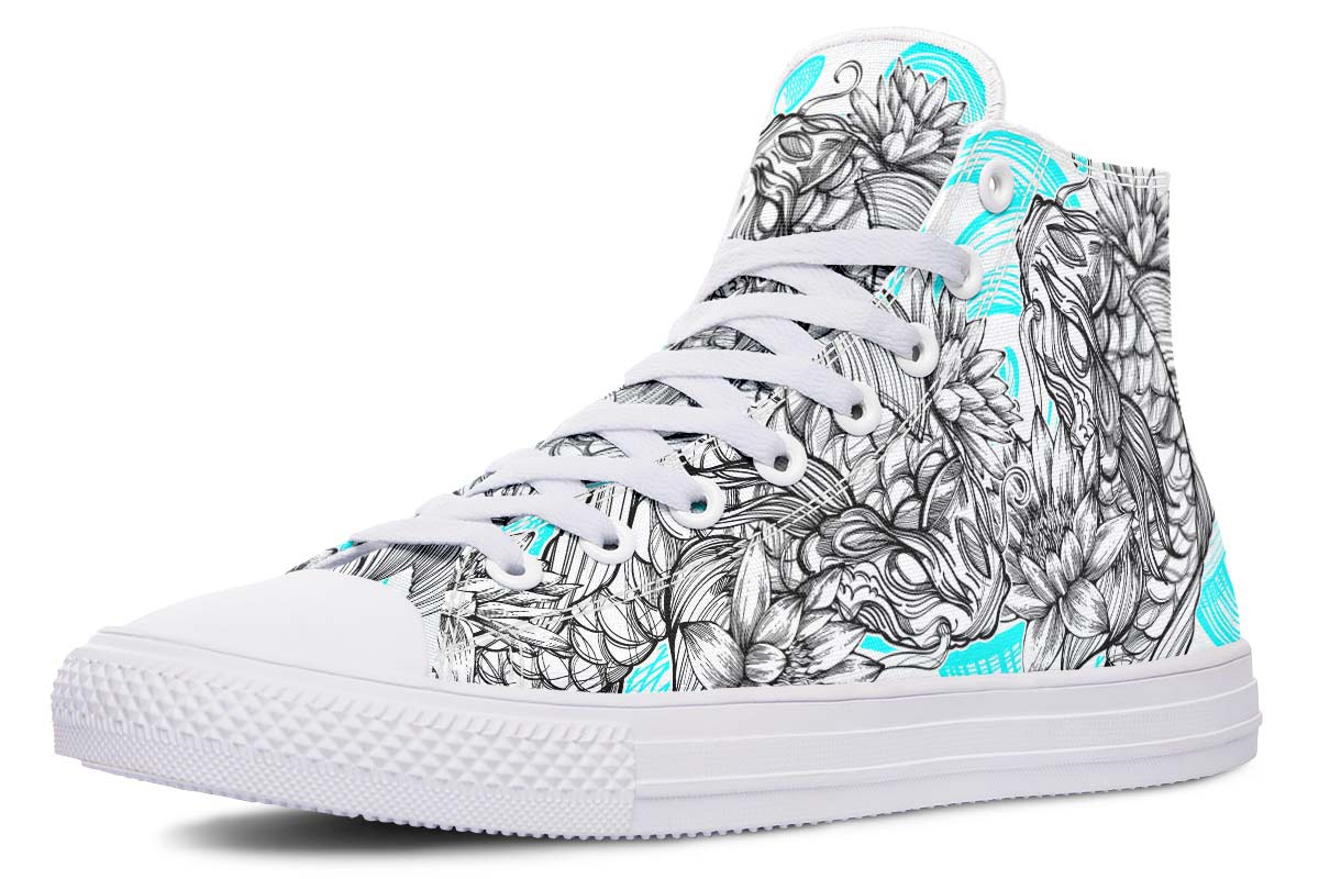 Men's And Women's Fashion Color Printing High-top Canvas Shoes