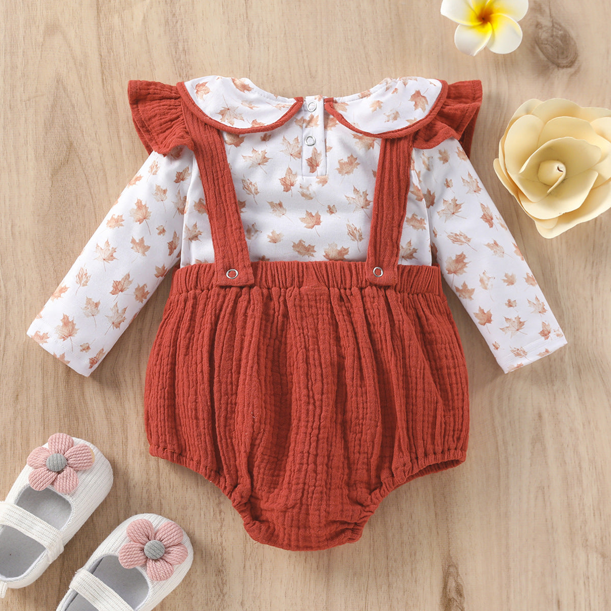 Baby Girl Doll Collar Long Sleeve Romper