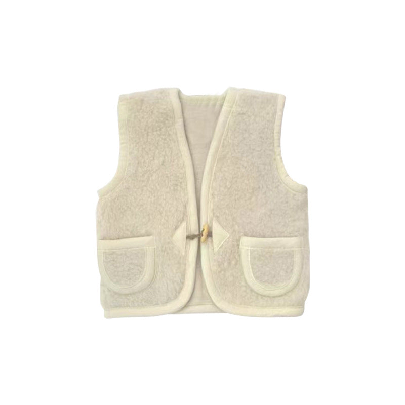 Baby Autumn And Winter Keep Warm Pure Color Vest
