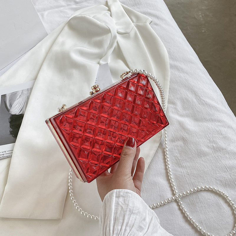 Women's Fashionable And Versatile Pearl Chain Crossbody Bag