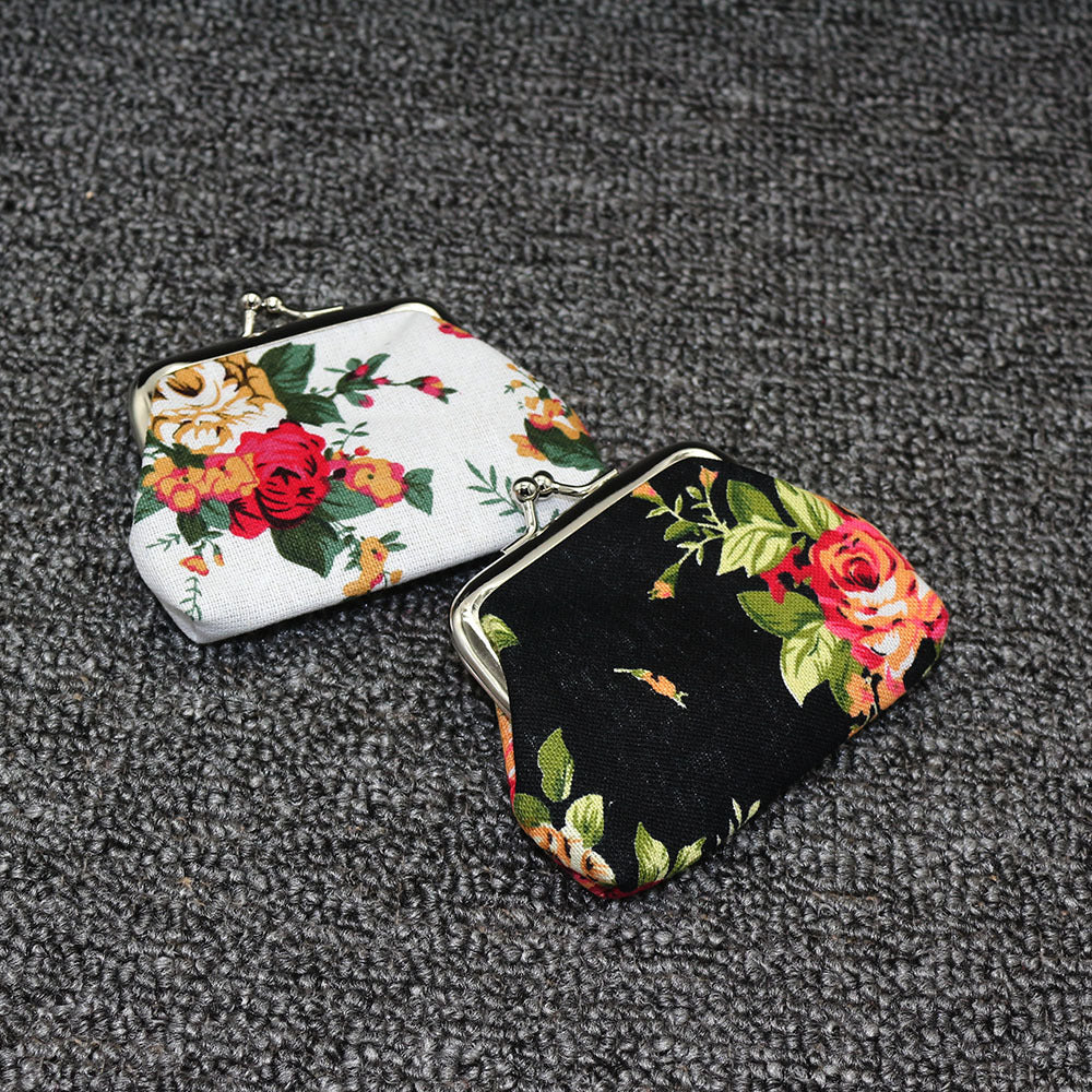 Canvas Mini Coin Purse Women's Fabric Coin Bag