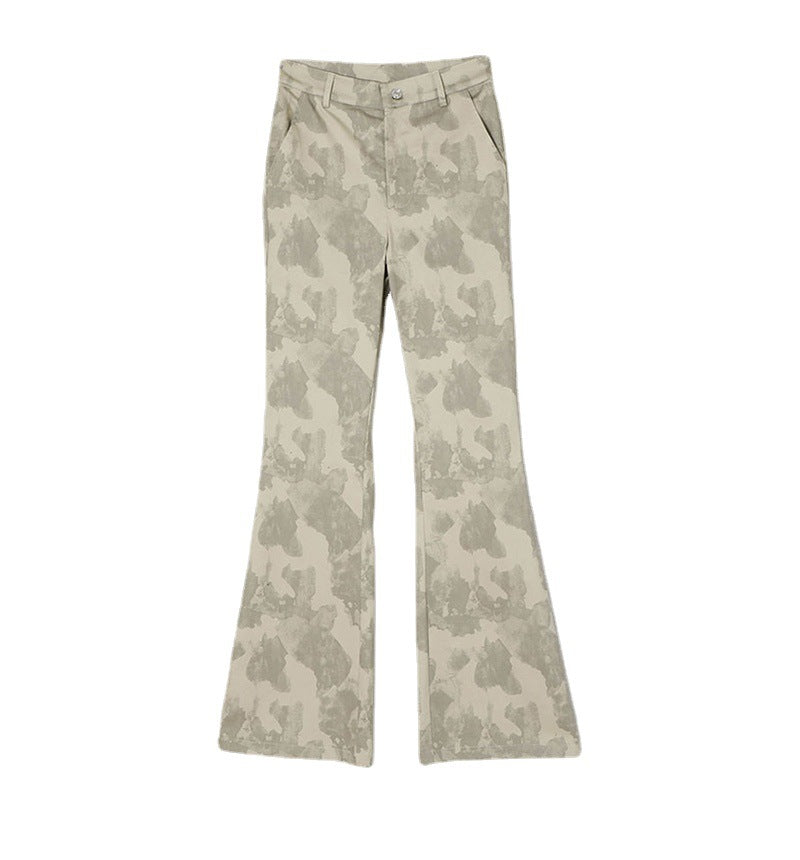 Women's Trendy Tie Dye High Waist Trousers Slim Fit