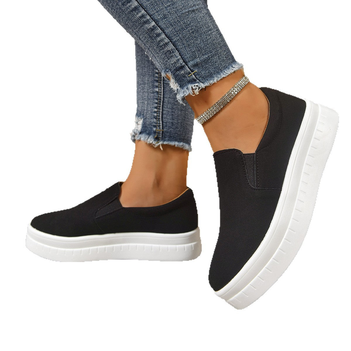 Round-toe Thick Platform Sole Women's Flats