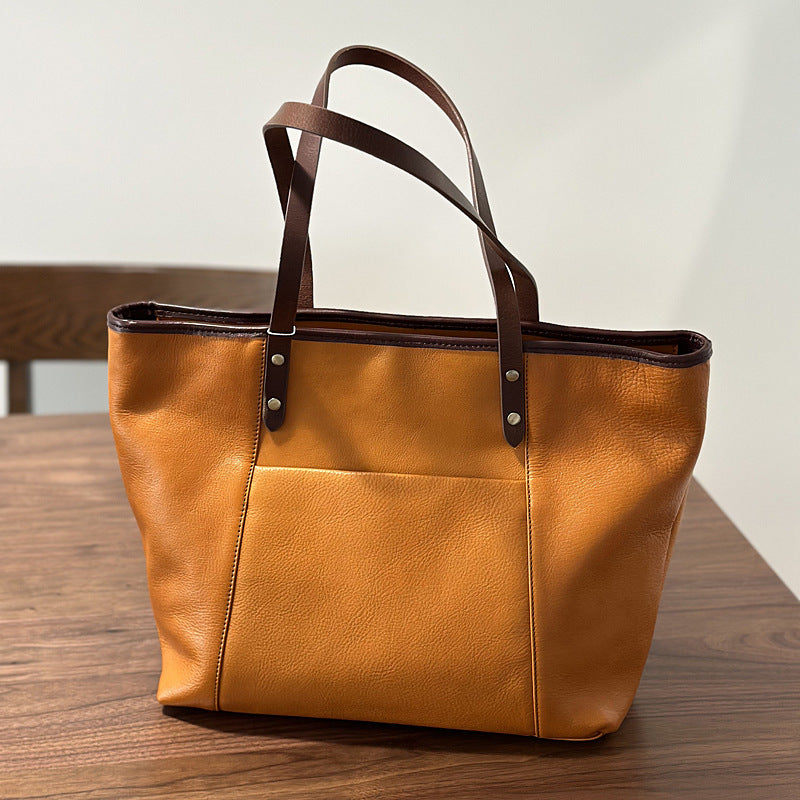 Commute Cowhide Leather Single-shoulder Bag