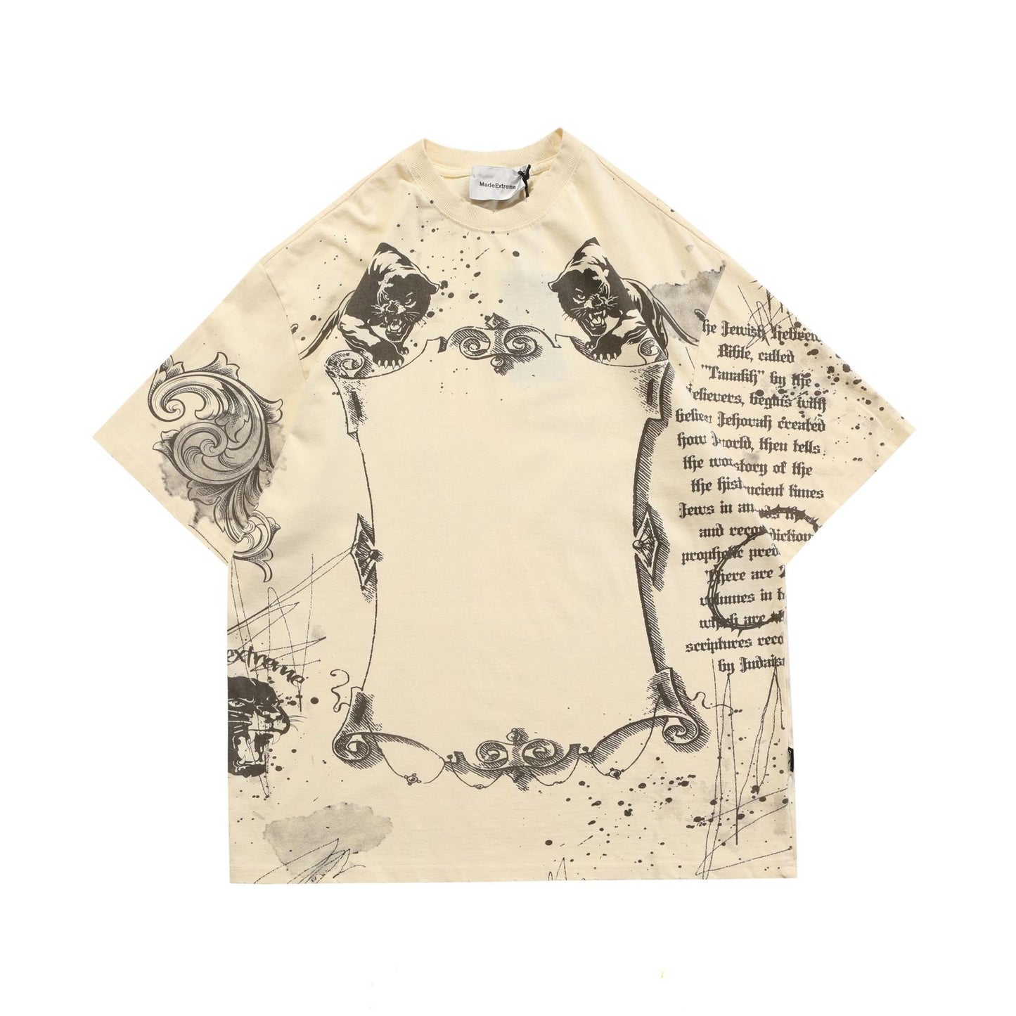 Letter Print Loose Casual Short-sleeved T-shirt For Men And Women