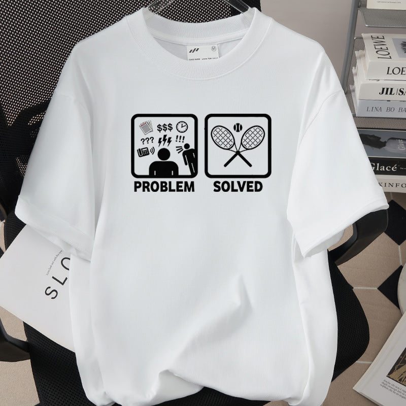 Loose-fit All-cotton Short-sleeve T-shirt With A Round Neck And A Printed Design