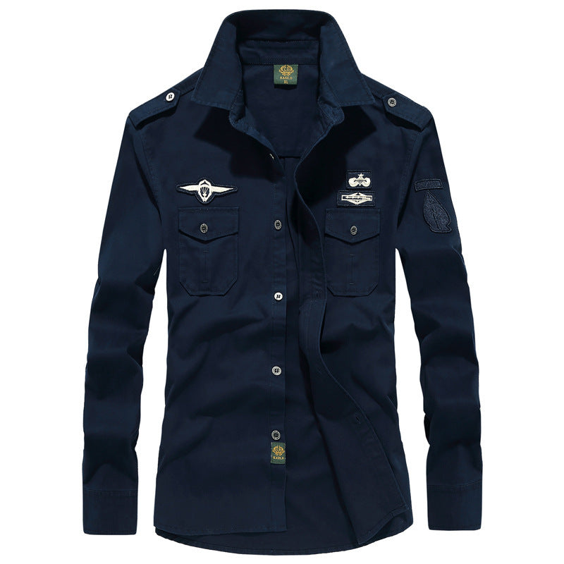 Men's Cotton Long Sleeve Shirt Plus Size Casual