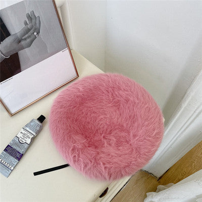 Puffy Fluffy Rabbit Plush Beret Female Filler